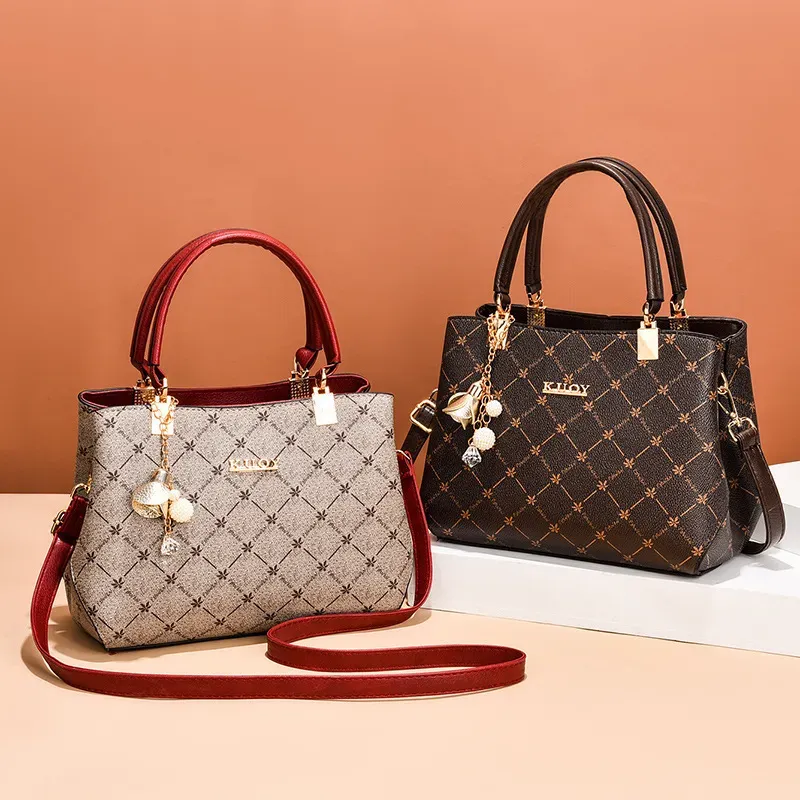 Women Fashion Floral Bell Pendant Large Capacity Handle Bag - Image 4