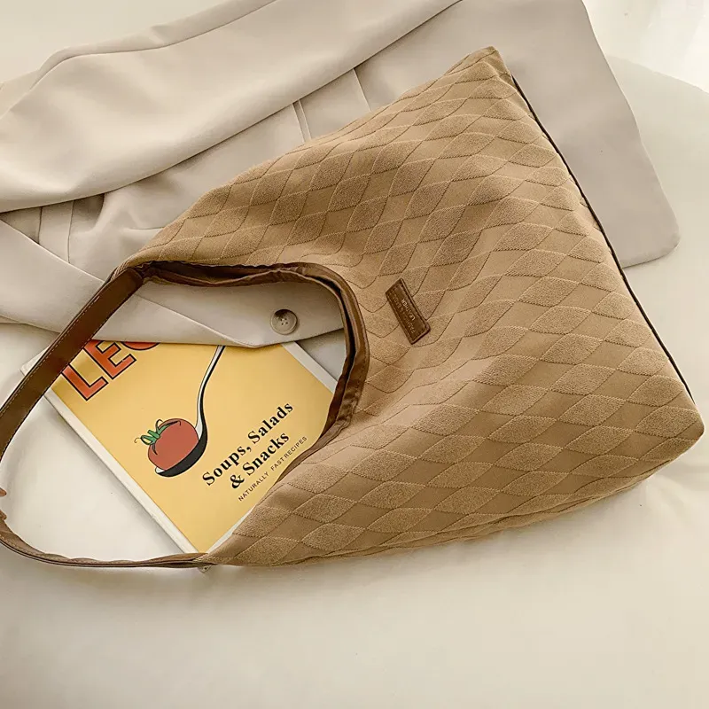 Women Simple Solid Color Large Capacity Shoulder Tote Bag - Image 8