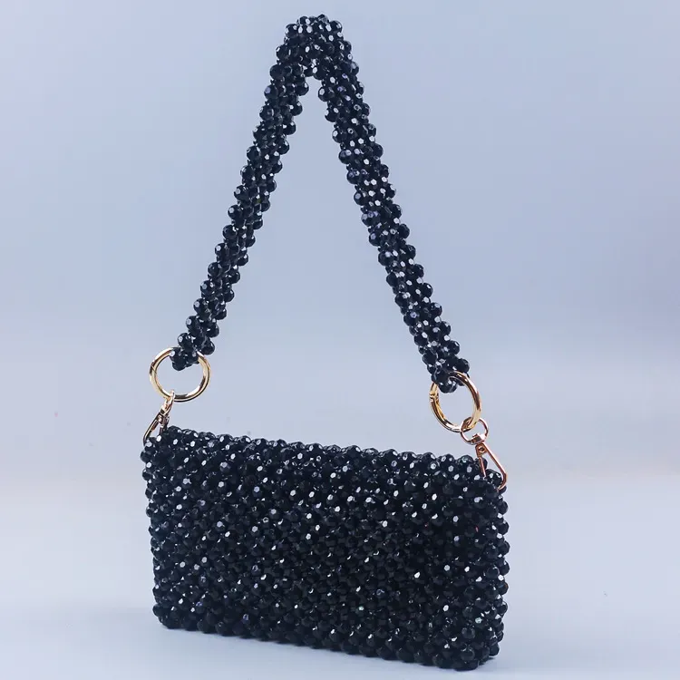 Women Fashion Handmade Beaded Flap Square Shoulder Evening Bag - Image 4
