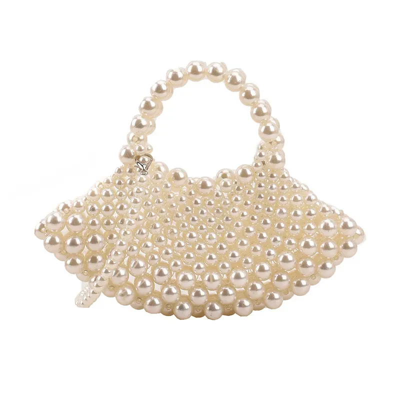 Women Fashion Creative Pearl Braided Handle Shoulder Bag - Image 6