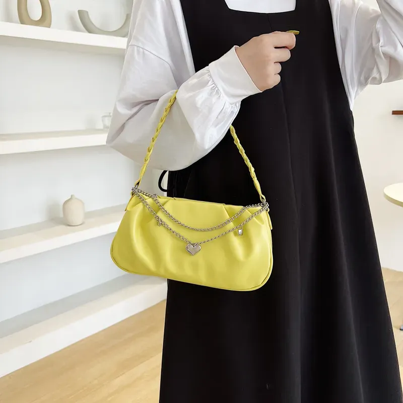 Women Fashionable Simple Solid Color Square Underarm Bag - Image 3