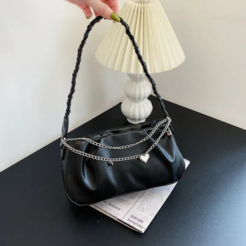 Women Fashionable Simple Solid Color Square Underarm Bag - Image 6