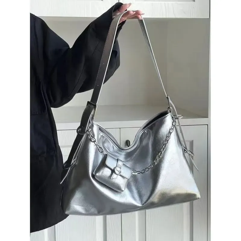 Women Simple Solid Color Large Capacity Shoulder Bag - Image 6