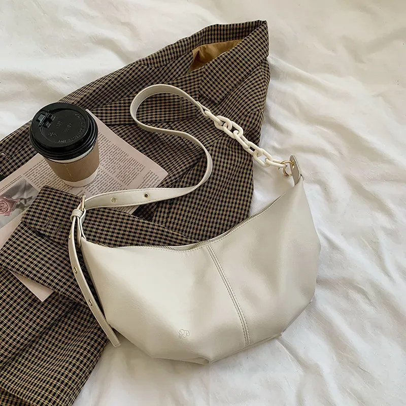 Women Fashion Solid Color PU Shoulder Dumpling Bag - Image 7