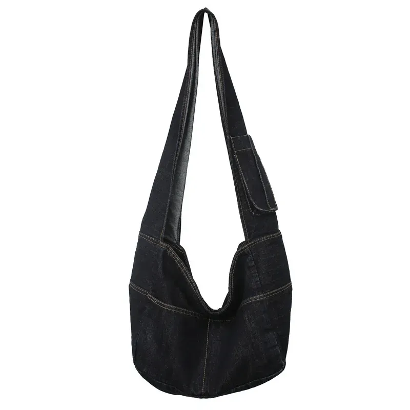 Women Fashionable Large Capacity Denim Shoulder Tote Bag - Image 8
