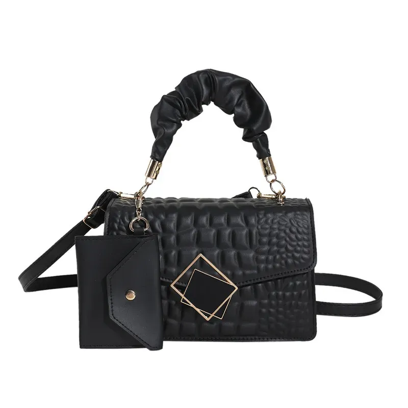 Fashion Solid Color Crocodile Embossed Shoulder Bag - Image 7