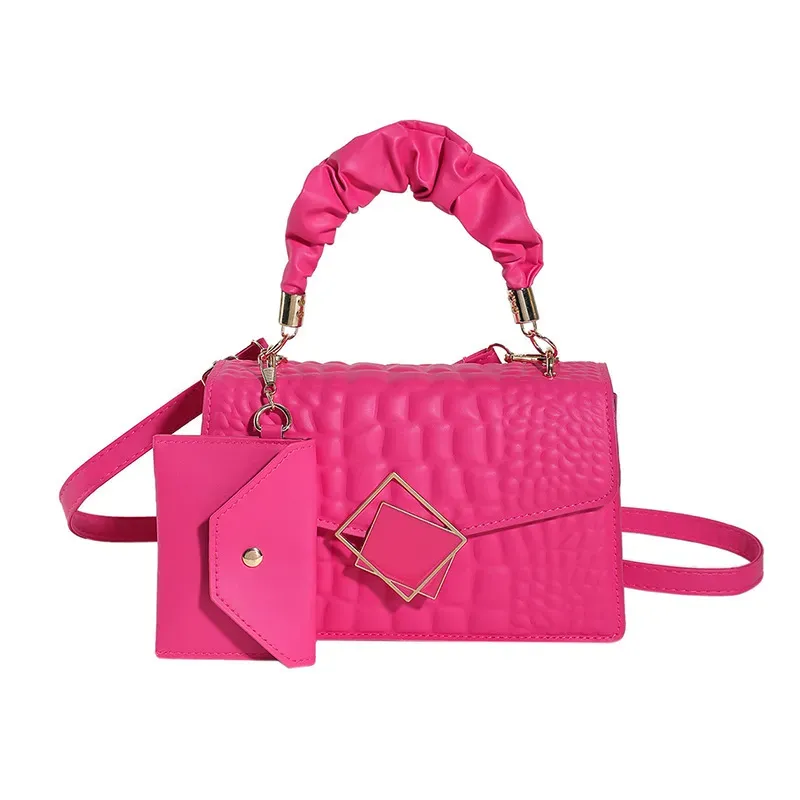 Fashion Solid Color Crocodile Embossed Shoulder Bag - Image 8
