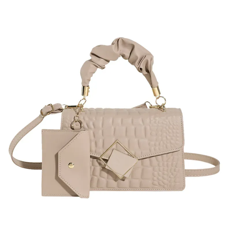 Fashion Solid Color Crocodile Embossed Shoulder Bag - Image 12
