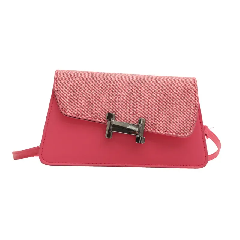 Women Fashionable Contrast Color Stitching Square Shoulder Bag - Image 7