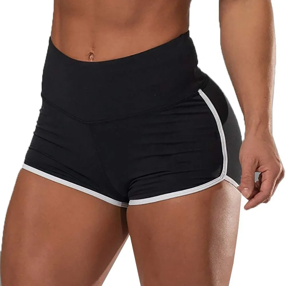 Summer Women Fashion Solid Color High Waist Sports Running Tight Hip Shorts - Image 5