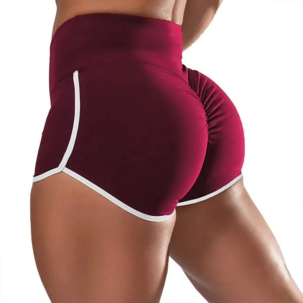 Summer Women Fashion Solid Color High Waist Sports Running Tight Hip Shorts - Image 6