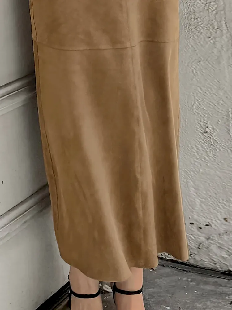 Summer Women Simple Solid Color High Waist Skirt - Image 3