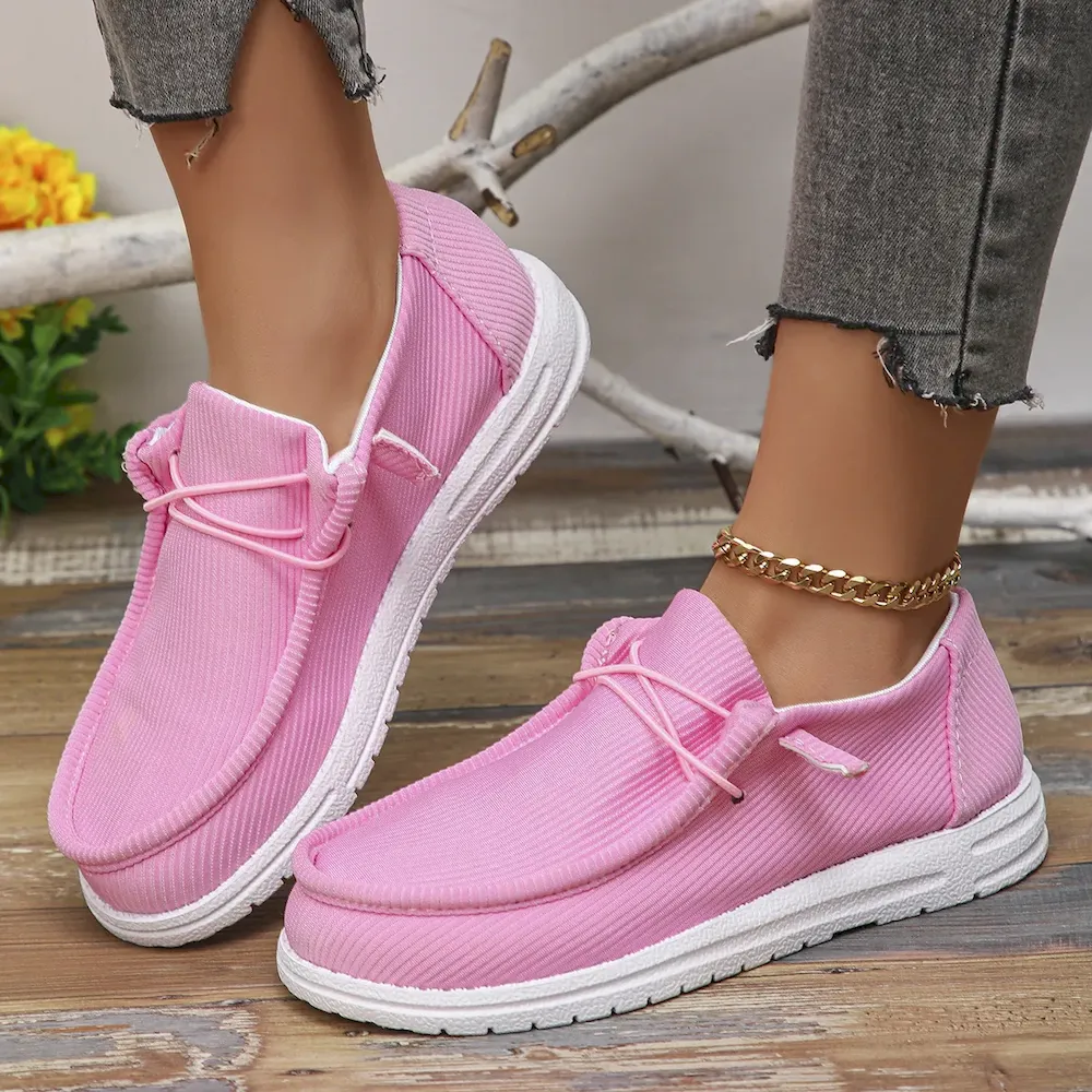 Women Casual Plus Size Flat Canvas Shoes - Image 5
