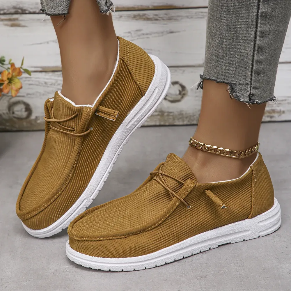 Women Casual Plus Size Flat Canvas Shoes - Image 7