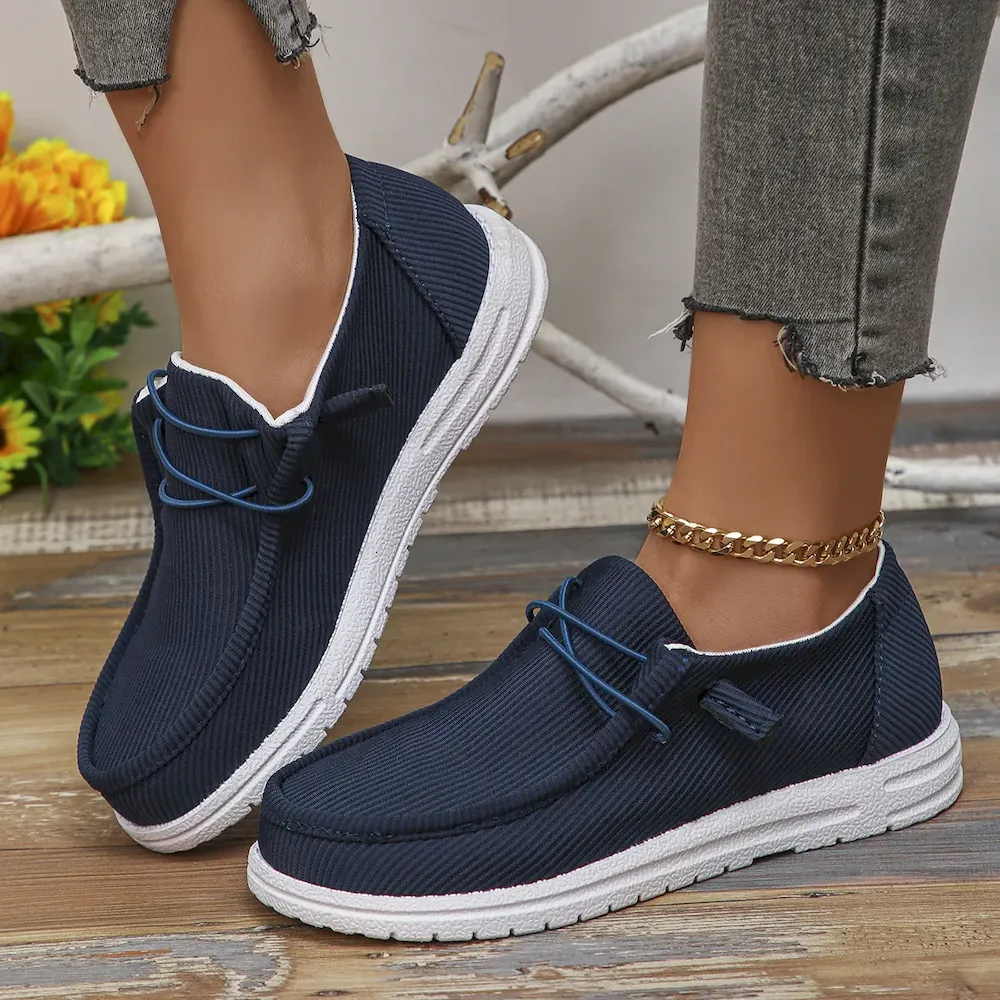 Women Casual Plus Size Flat Canvas Shoes - Image 8