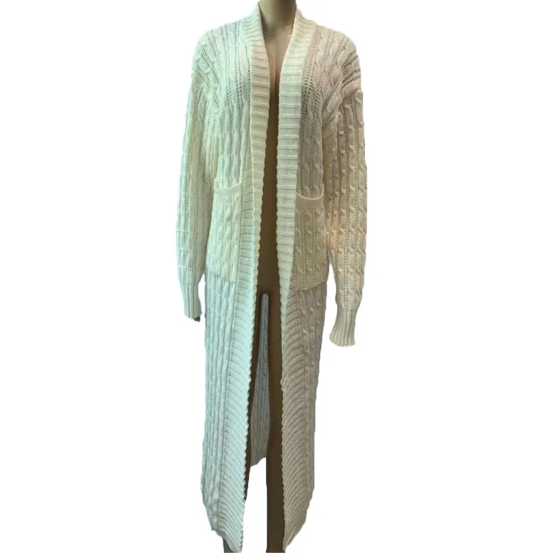 Autumn Winter Women Fashion Solid Color Long Sleeve Sweater Coat - Image 7