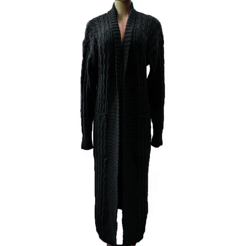 Autumn Winter Women Fashion Solid Color Long Sleeve Sweater Coat - Image 8