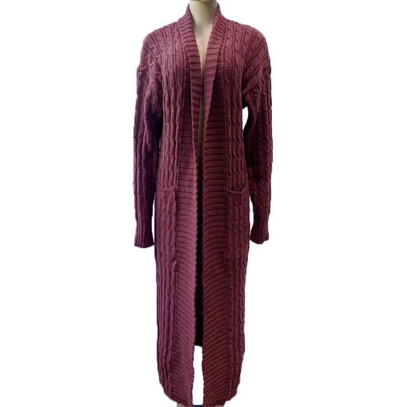 Autumn Winter Women Fashion Solid Color Long Sleeve Sweater Coat - Image 9