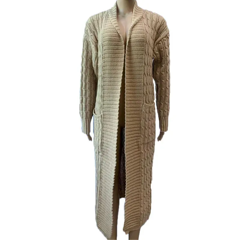 Autumn Winter Women Fashion Solid Color Long Sleeve Sweater Coat - Image 10