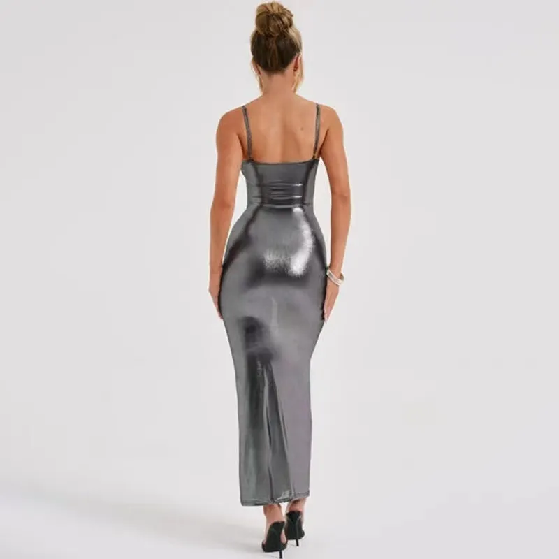 Women Fashion Sexy Strap Tight Maxi Dress - Image 3