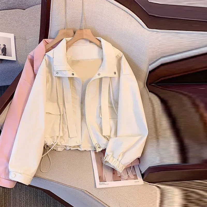 Women Fashionable Hooded Spring And Autumn Jacket Outer Wear - Image 3