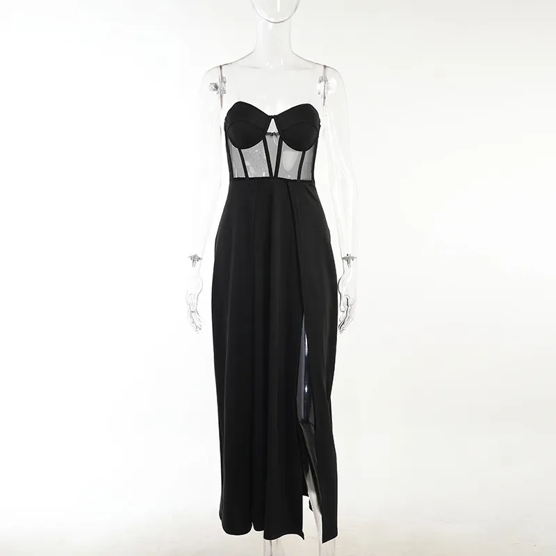 Women Sexy Strapless Waist Split Dress - Image 6