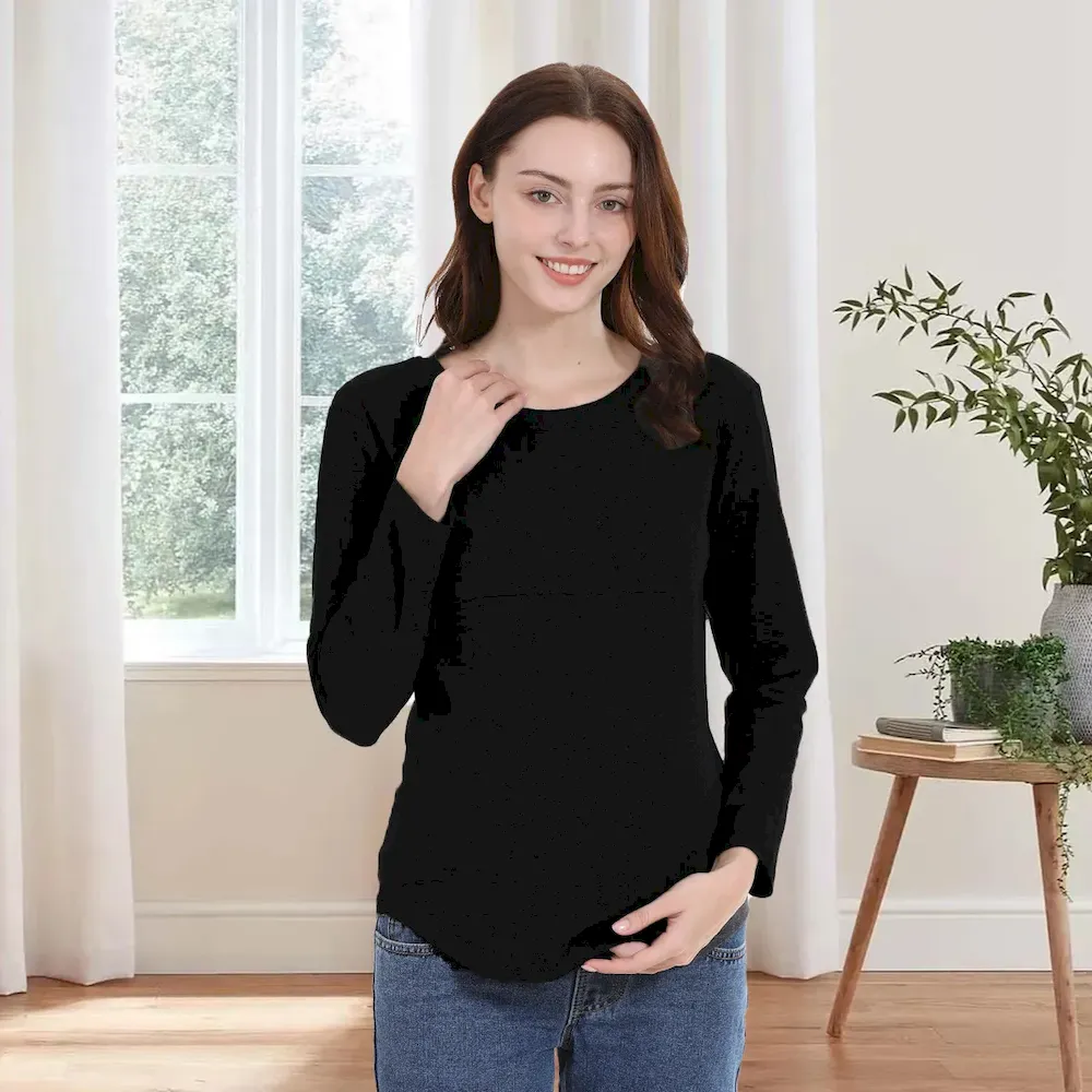Women Casual Cotton Long-Sleeve Zipper Breastfeeding Pregnant Women T-Shirt - Image 7