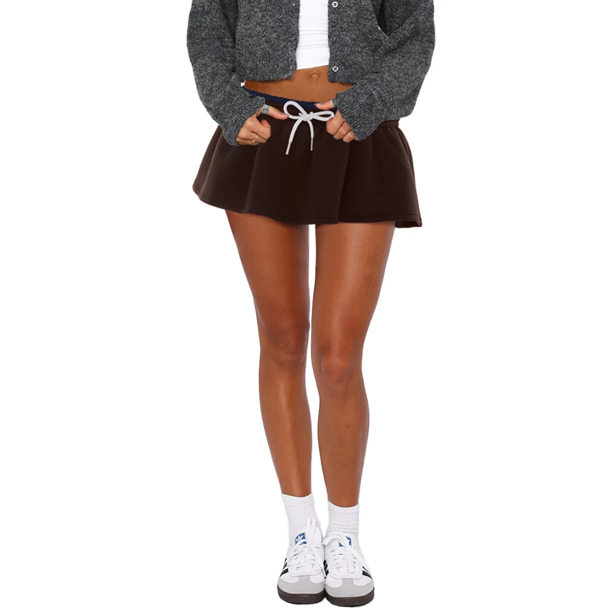 Women Fashion Casual Solid Color Low-Waist Drawstring Skirt - Image 7