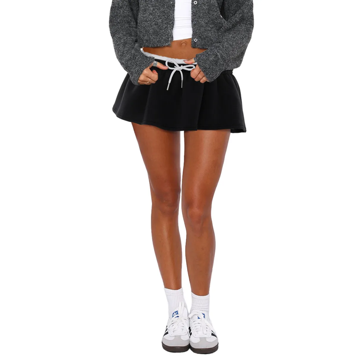 Women Fashion Casual Solid Color Low-Waist Drawstring Skirt - Image 8