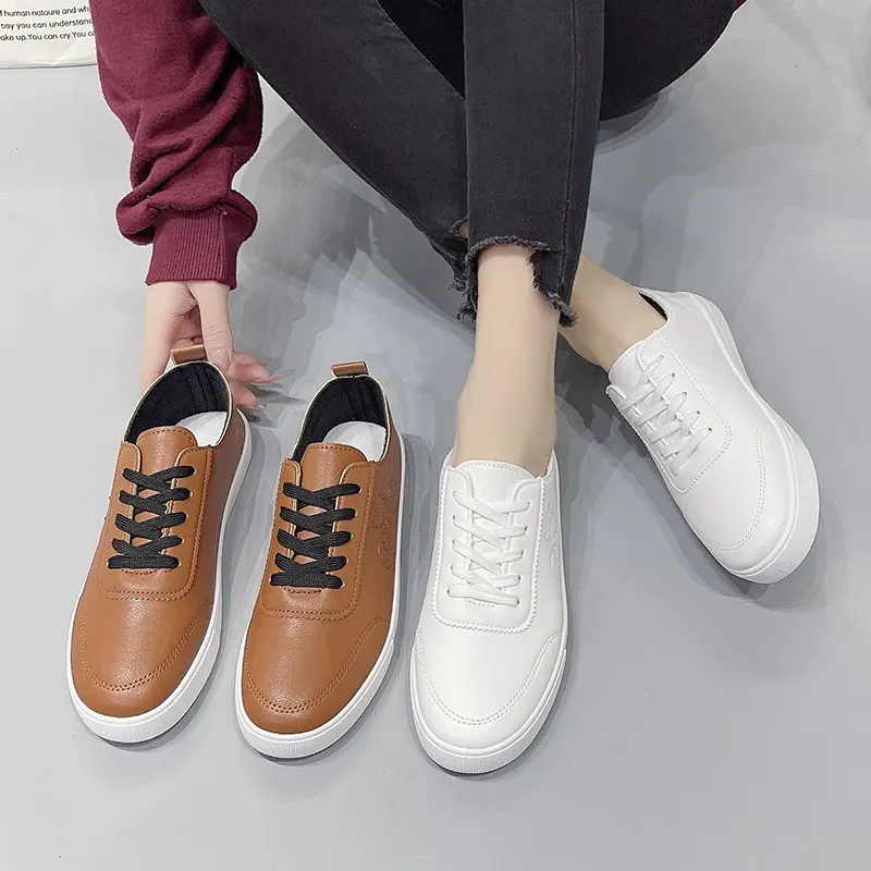 Women Fashion Casual Solid Color Flat Sneakers - Image 2
