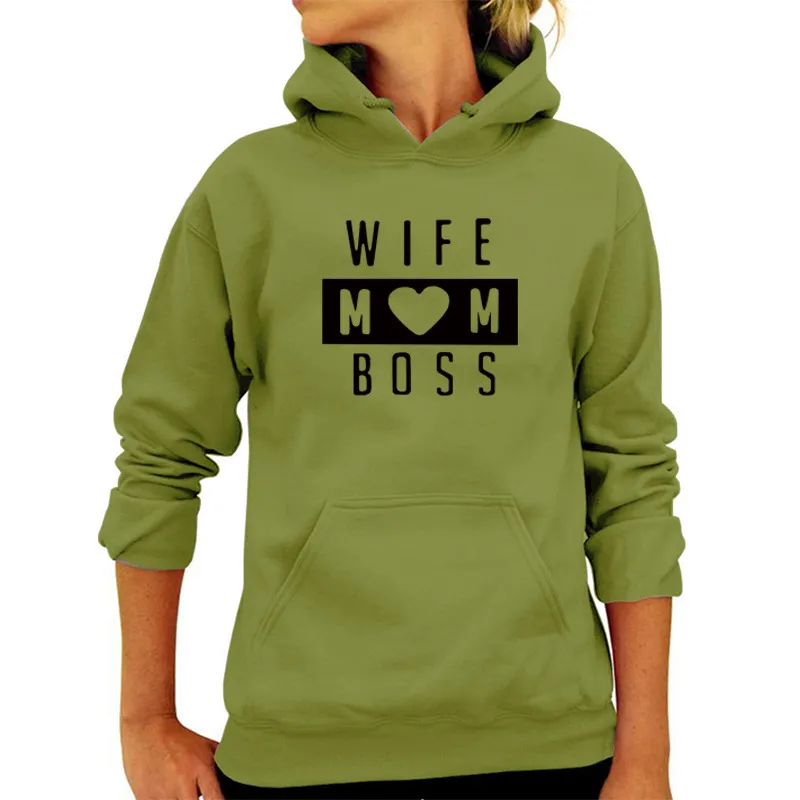 Women Fashion Casual Solid Color Mom Letter Printed Hoodies - Image 9