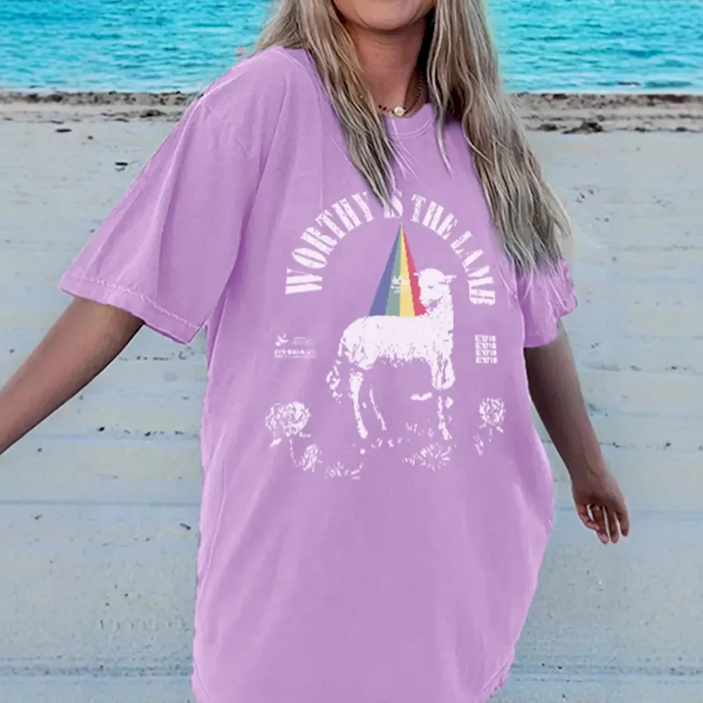 Women Fashion Casual Printed Round Neck Short Sleeve T-Shirt