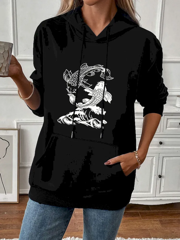 Women Casual Print Hoodie - Image 11