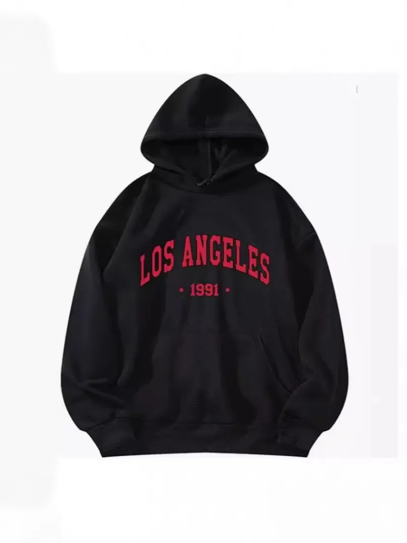 Casual Fashion Printed Loose Fleece-Lined Hoodie - Image 4