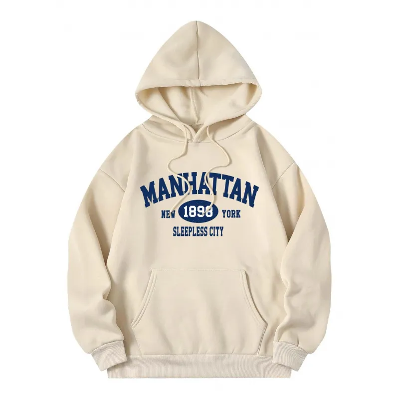 Casual Fashion Printed Loose Fleece-Lined Hoodie - Image 13