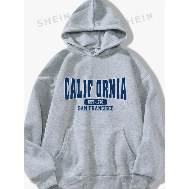 Casual Fashion Printed Loose Fleece-Lined Hoodie - Image 38