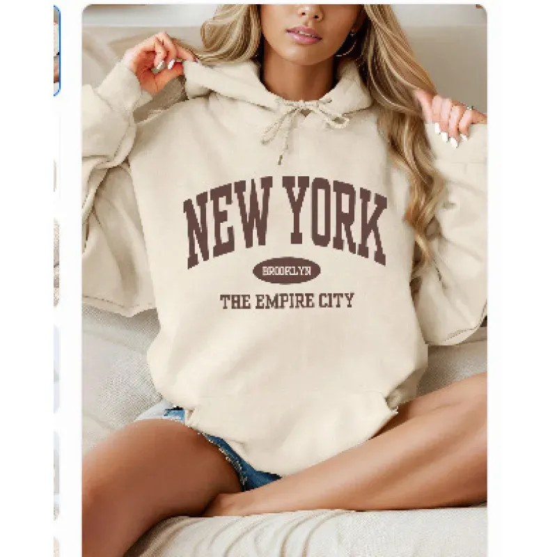 Casual Fashion Printed Loose Fleece-Lined Hoodie - Image 39