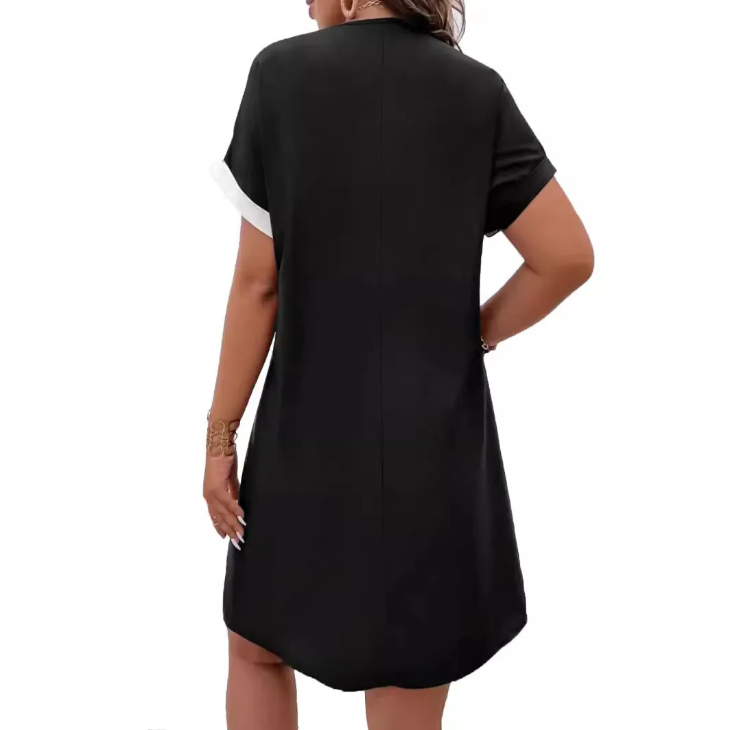 Women Fashion Casual Floral Printed Round Neck Short-Sleeve Dress - Image 3