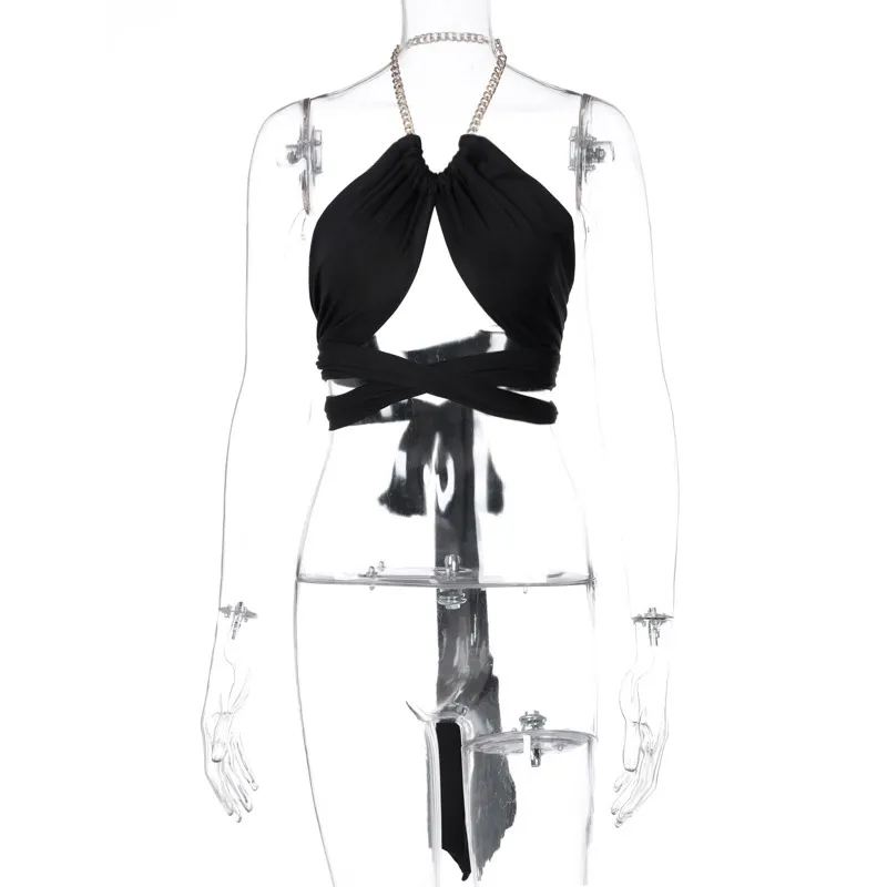 Women Sexy Neck Strap Cropped Top - Image 6