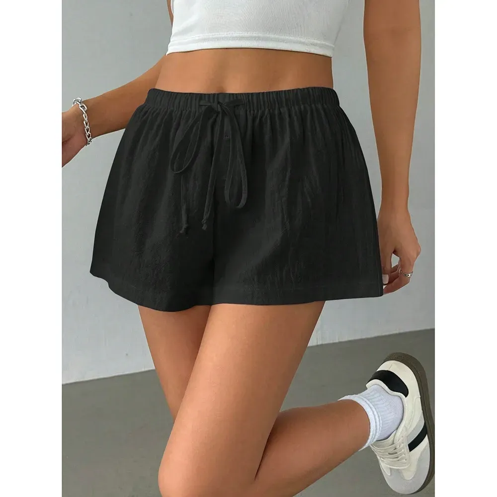 Casual Women Summer Stripe Drawstring Shorts - Image 7