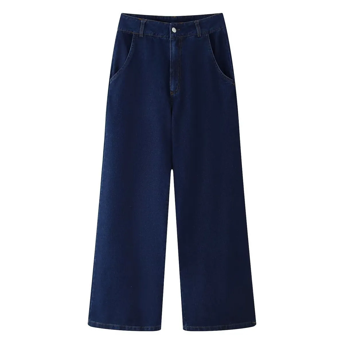 Women Fashion Casual Denim Lapel Long Sleeve Coat High Waist Jeans Two-Piece Set - Image 3