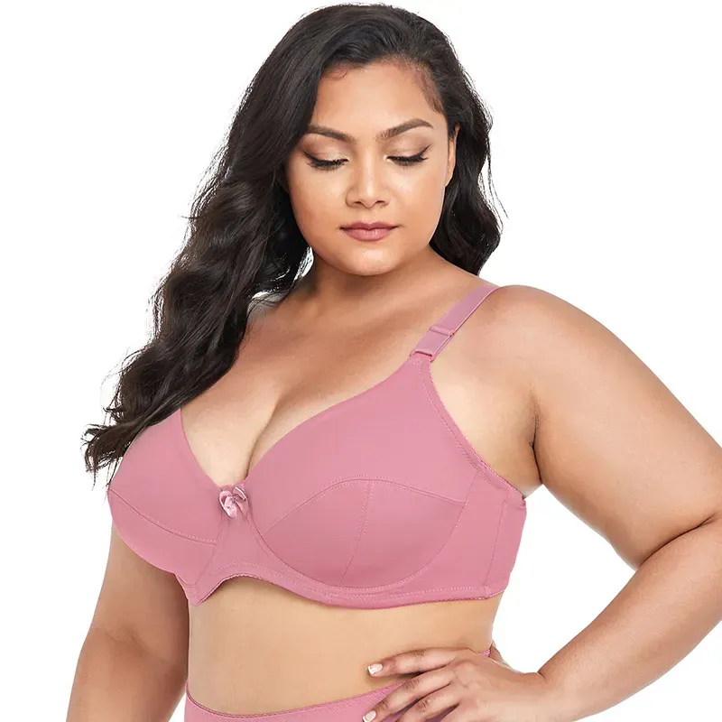 Women Fashion Simple Plus Size Solid Color Ultra-Thin Bra - Image 4