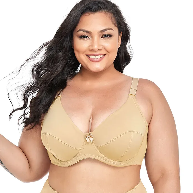 Women Fashion Simple Plus Size Solid Color Ultra-Thin Bra - Image 8