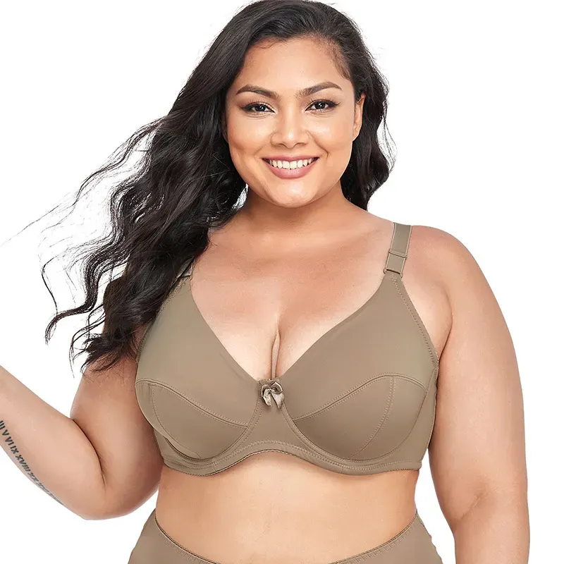 Women Fashion Simple Plus Size Solid Color Ultra-Thin Bra - Image 9