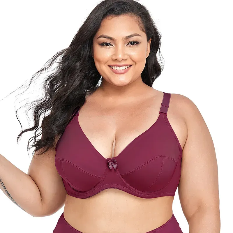 Women Fashion Simple Plus Size Solid Color Ultra-Thin Bra - Image 11
