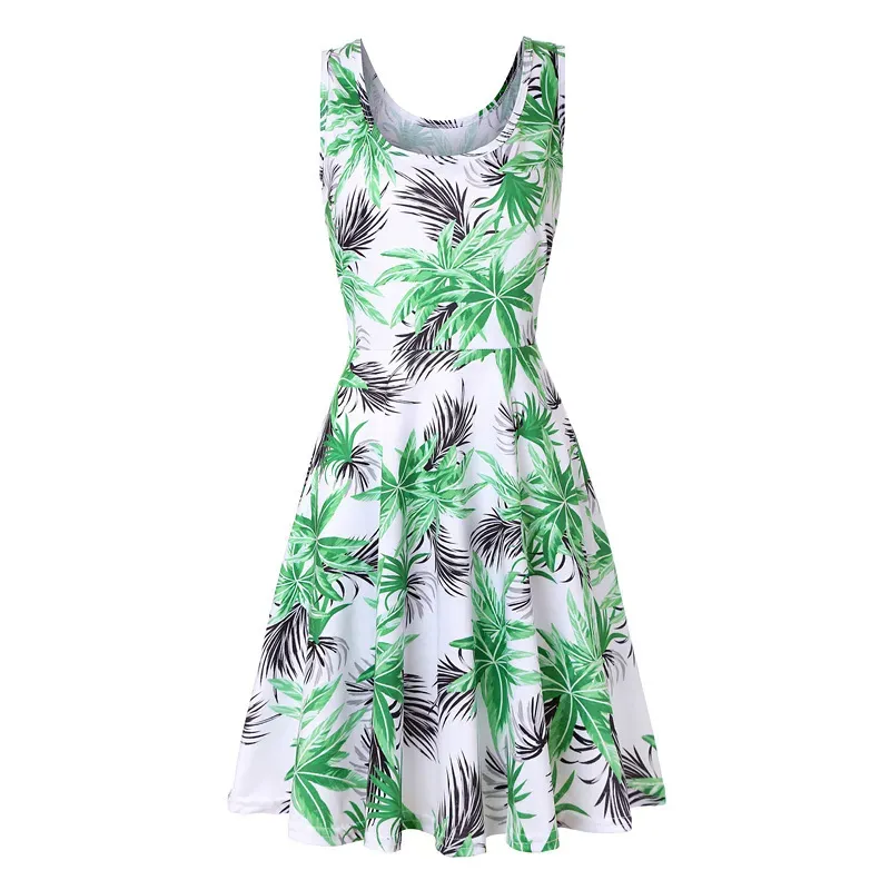 Women Fashion Casual Printed Round Neck Sleeveless Loose Dress - Image 11