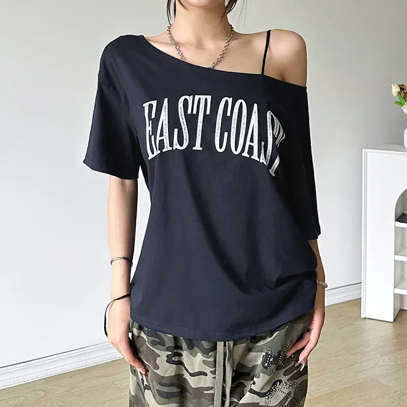 Summer Women Street Fashion Letter Print Short Sleeve T-Shirt