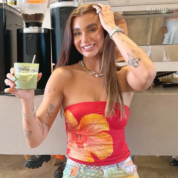 Women Fashion Sexy Floral Print Tub Crop Top