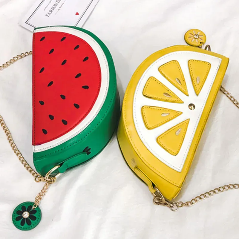 Women Creative Watermelon Mini Shoulder Chain Bag