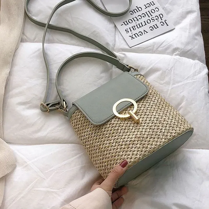 Simple Handmade Straw Woven Crossbody Bag - Image 4